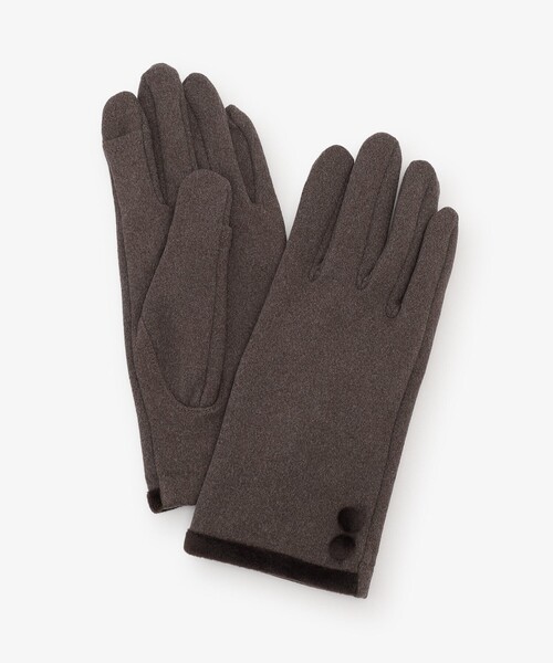 Afternoon Tea(アフタヌーンティー)の「ストレッチベロアボタングローブ(手袋・レディース・ブラウン/ブラック/グレー・ONE SIZE)」の3枚目の写真