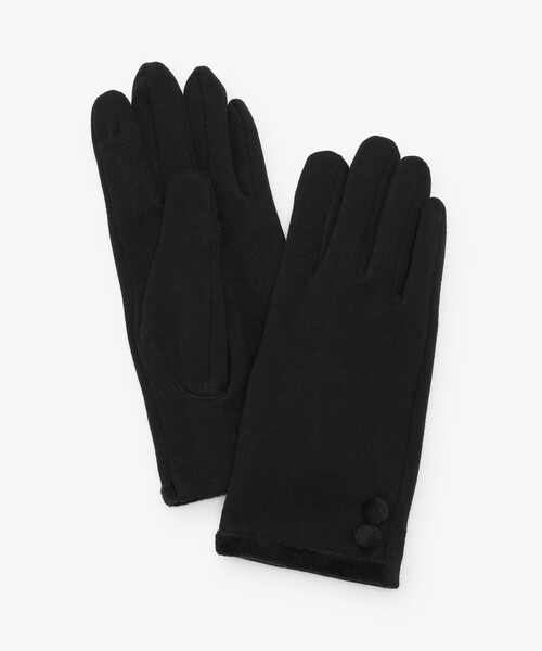 Afternoon Tea(アフタヌーンティー)の「ストレッチベロアボタングローブ(手袋・レディース・ブラウン/ブラック/グレー・ONE SIZE)」の1枚目の写真