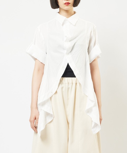 gomme（ゴム）の「ガーゼフリルブラウス（シャツ/ブラウス・レディース・ブラック/ホワイト・MEDIUM）」の10枚目の写真