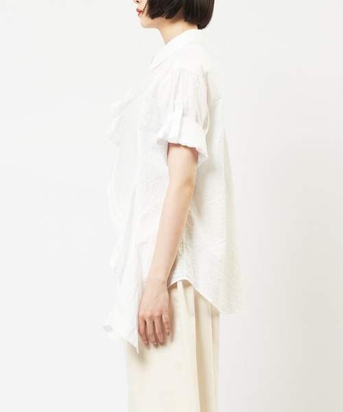 gomme（ゴム）の「ガーゼフリルブラウス（シャツ/ブラウス・レディース・ブラック/ホワイト・MEDIUM）」の11枚目の写真