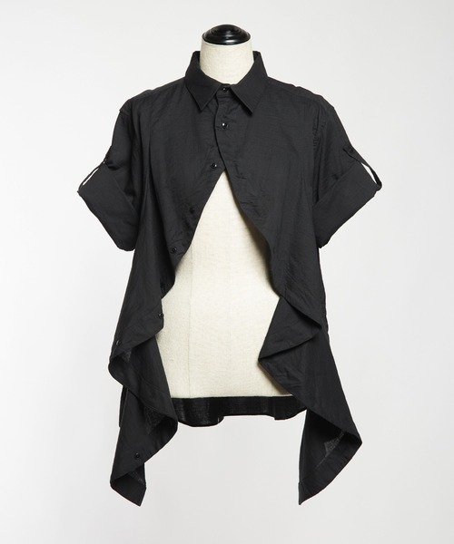gomme（ゴム）の「ガーゼフリルブラウス（シャツ/ブラウス・レディース・ブラック/ホワイト・MEDIUM）」の21枚目の写真
