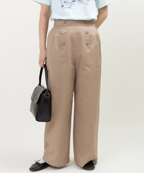 CHILD WOMAN(チャイルドウーマン)の「ツイル 後ろレースアップセーラーパンツ(その他パンツ・レディース・ベージュ/ネイビー・36/38)」の13枚目の写真