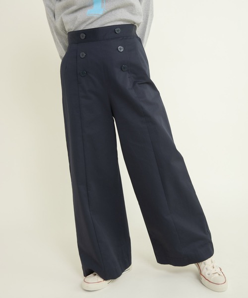 CHILD WOMAN(チャイルドウーマン)の「ツイル 後ろレースアップセーラーパンツ(その他パンツ・レディース・ベージュ/ネイビー・36/38)」の3枚目の写真