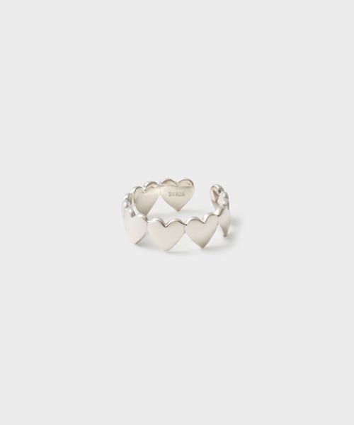 33club（スリースリークラブ）の「All heart ring #11（リング・レディース・シルバー・FREE）」の2枚目の写真