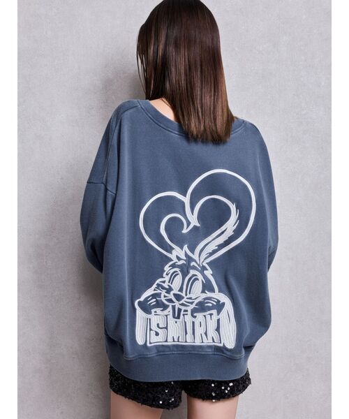 GYDA（ジェイダ）の「VネックSMIRK BUNNYスウェットトップス（スウェット・レディース・ブラック/オフホワイト/ピンク/ネイビー・FREE）」の5枚目の写真