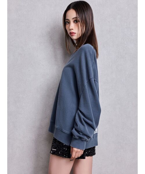 GYDA（ジェイダ）の「VネックSMIRK BUNNYスウェットトップス（スウェット・レディース・ブラック/オフホワイト/ピンク/ネイビー・FREE）」の7枚目の写真