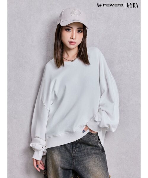 GYDA（ジェイダ）の「VネックSMIRK BUNNYスウェットトップス（スウェット・レディース・ブラック/オフホワイト/ピンク/ネイビー・FREE）」の10枚目の写真