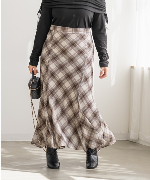 CLETTEオリジナルチェック柄シフォンスカート（スカート）｜CLETTE