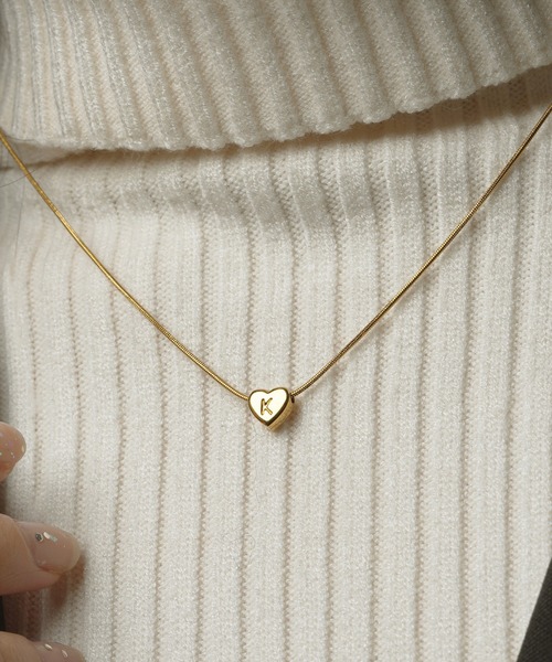 VATSURICA(バツリカ)の「〈LOINE〉金属アレルギー対応 / ステンレス / ハート イニシャルネックレス(ネックレス・レディース・K/M/A/R/Y/S・FREE)」の11枚目の写真