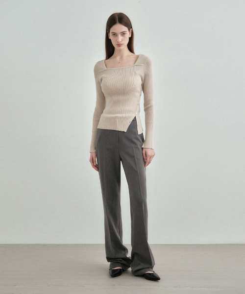 MONGDOL（モンドル）の「セミブーツカットスラックスチャコールMDPT021CHARCOAL（スラックス・レディース・その他・SMALL/MEDIUM/LARGE）」の2枚目の写真