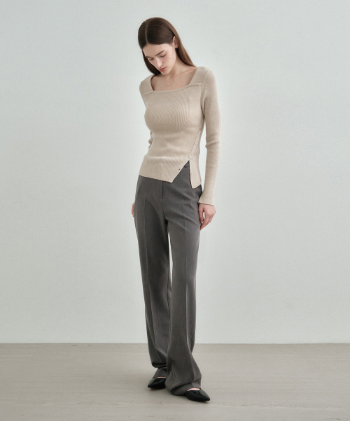 MONGDOL（モンドル）の「セミブーツカットスラックスチャコールMDPT021CHARCOAL（スラックス・レディース・その他・SMALL/MEDIUM/LARGE）」の3枚目の写真
