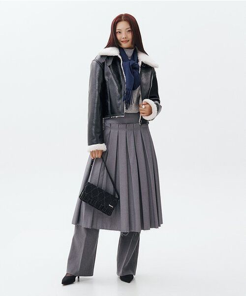MONGDOL（モンドル）の「セミブーツカットスラックスチャコールMDPT021CHARCOAL（スラックス・レディース・その他・SMALL/MEDIUM/LARGE）」の9枚目の写真