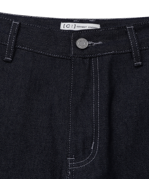 CONNECT KINLOCH（コネクトキンロック）の「ワイドカーブド切り替えデニムパンツ（インディゴ）（デニムパンツ・メンズ・その他・MEDIUM/LARGE/X-LARGE）」の4枚目の写真