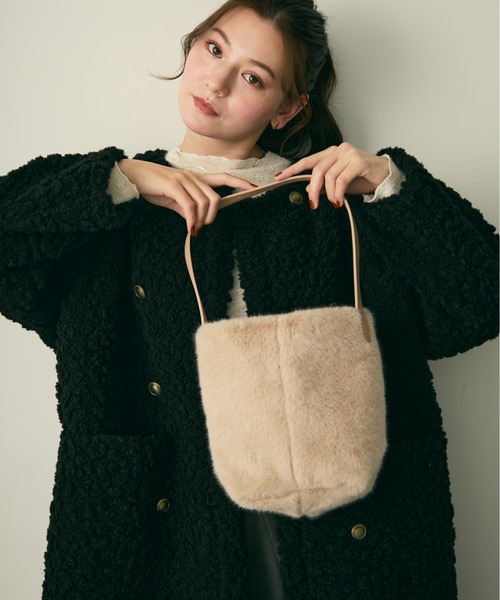 Lunea（ルネア）の「ダブルボタンロングボアコート（その他アウター・レディース・ベージュ/ブラック/ブラウン・FREE）」の19枚目の写真