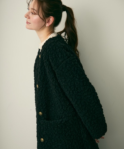 Lunea（ルネア）の「ダブルボタンロングボアコート（その他アウター・レディース・ベージュ/ブラック/ブラウン・FREE）」の14枚目の写真