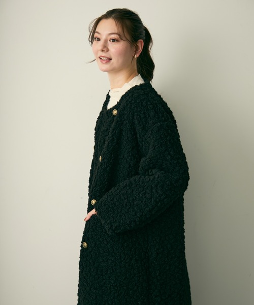 Lunea（ルネア）の「ダブルボタンロングボアコート（その他アウター・レディース・ベージュ/ブラック/ブラウン・FREE）」の17枚目の写真