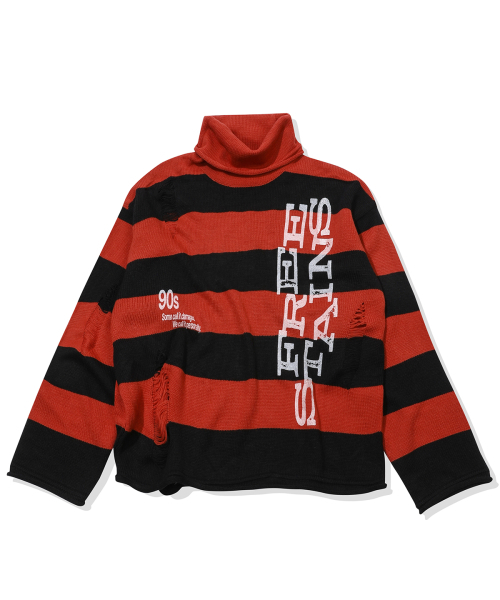 MAINBOOTH(メインブース)の「Free Stains Damage Sweater(RED)(ニット/セーター・レディース・その他・2/3)」の1枚目の写真