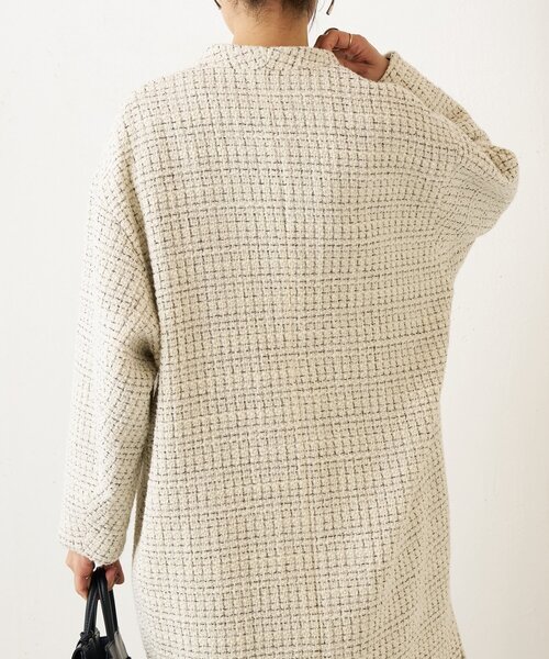 BEARDSLEY（ビアズリー）の「チェックツイードロングコート（その他アウター・レディース・ブラック/アイボリー・FREE）」の13枚目の写真