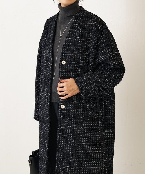 チェックツイードロングコート（その他アウター）｜BEARDSLEY