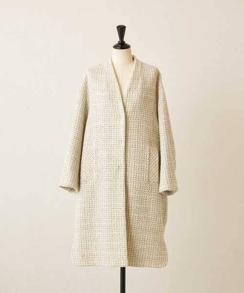 チェックツイードロングコート（その他アウター）｜BEARDSLEY