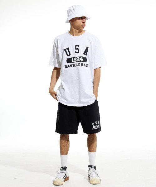 CREAM SODA LAB(クリームソーダラボ)の「ユエスエイバスケットボール 半袖Tシャツ ライトグレー ブラック(Tシャツ/カットソー・メンズ・その他・LARGE/MEDIUM/X-LARGE/XX-LARGE)」の6枚目の写真