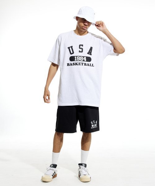 CREAM SODA LAB(クリームソーダラボ)の「ユエスエイバスケットボール 半袖Tシャツ ライトグレー ブラック(Tシャツ/カットソー・メンズ・その他・LARGE/MEDIUM/X-LARGE/XX-LARGE)」の7枚目の写真