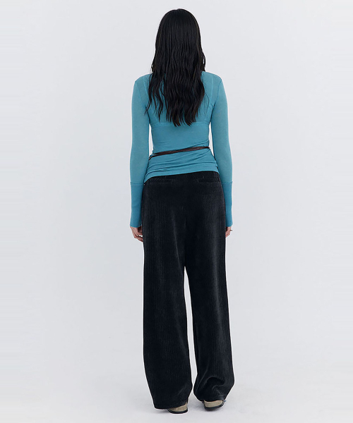 WNDERKAMMER（ブンダーカンマー）の「Knit Rib Half Turtleneck T-shirt_Blue（Tシャツ/カットソー・レディース・その他・SMALL）」の3枚目の写真
