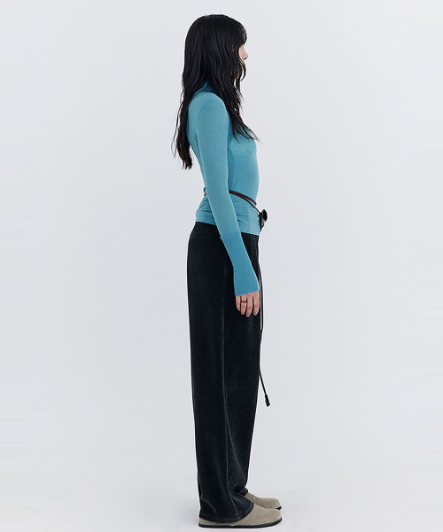 WNDERKAMMER（ブンダーカンマー）の「Knit Rib Half Turtleneck T-shirt_Blue（Tシャツ/カットソー・レディース・その他・SMALL）」の4枚目の写真