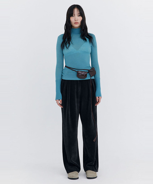 WNDERKAMMER（ブンダーカンマー）の「Knit Rib Half Turtleneck T-shirt_Blue（Tシャツ/カットソー・レディース・その他・SMALL）」の5枚目の写真