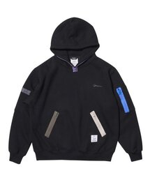 ZIPPER OVERSIZED HOODIE BLACK