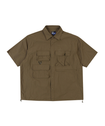 MULTI POCKET PACKABLE HALF SHIRTS BROWN_FQ2WR40U