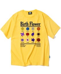 バースフラワーグラフィックTシャツ - イエロー