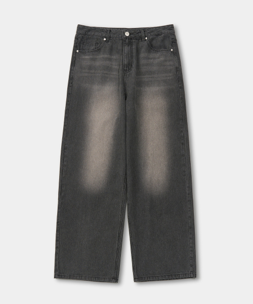 EXCONTAINER(エックスコンテナ)の「コーデュロイワイドデニムパンツ (WASHED GREY)(デニムパンツ・メンズ・その他・LARGE/X-LARGE/SMALL/MEDIUM)」の1枚目の写真