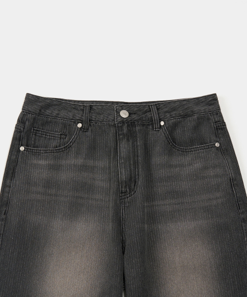 EXCONTAINER(エックスコンテナ)の「コーデュロイワイドデニムパンツ (WASHED GREY)(デニムパンツ・メンズ・その他・LARGE/X-LARGE/SMALL/MEDIUM)」の2枚目の写真