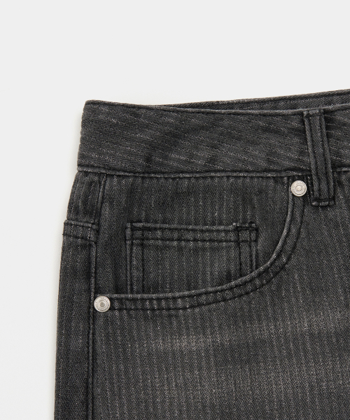 EXCONTAINER(エックスコンテナ)の「コーデュロイワイドデニムパンツ (WASHED GREY)(デニムパンツ・メンズ・その他・LARGE/X-LARGE/SMALL/MEDIUM)」の4枚目の写真