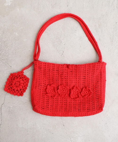 セール】○handcraft かぎ針編みのようなミニバッグ（ショルダーバッグ