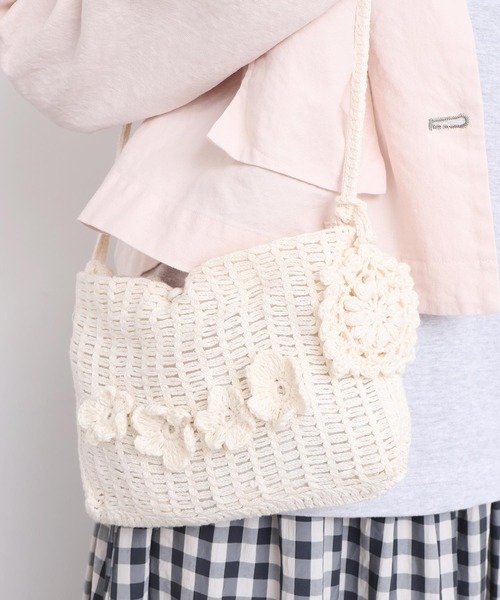 セール】○handcraft かぎ針編みのようなミニバッグ（ショルダーバッグ