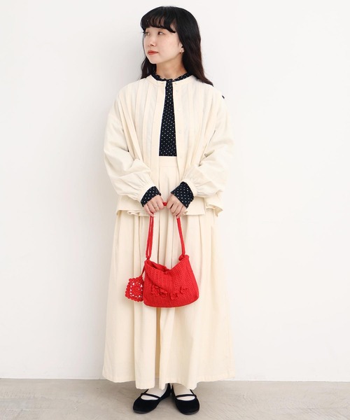 l'atelier du savon(アトリエドサボン)の「●handcraft かぎ針編みのようなミニバッグ(ショルダーバッグ・レディース・オフホワイト/ブラック/レッド・FREE)」の18枚目の写真
