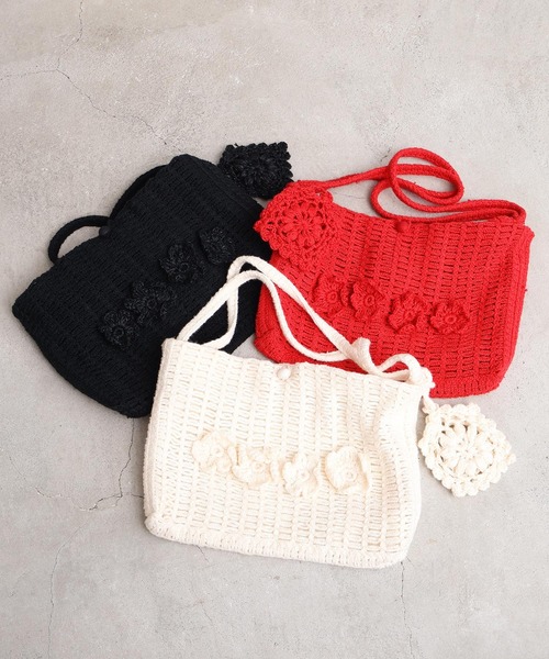 handcraft かぎ針編みのようなミニバッグ（ショルダーバッグ）｜I am I