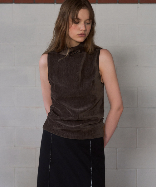 ANDNEEDS(アンドニーズ)の「Velour high-neck sleeveless (brown)(ベスト・レディース・その他・FREE)」の3枚目の写真