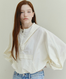 BALLOON CROPPED WINDBREAKER_CREAM