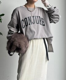 DouDou | 前後ロゴプリント裏起毛プルオーバー(Tシャツ/カットソー)