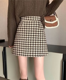 千鳥チェック 台形ミニスカート