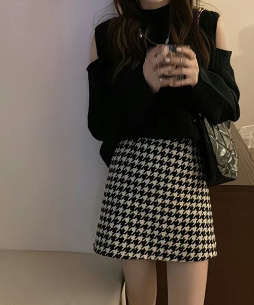 gossip!ロサンゼルス(ゴシップロサンゼルス)の「千鳥チェック 台形ミニスカート(スカート・レディース・ブラウン/ブラック・M/S)」の20枚目の写真