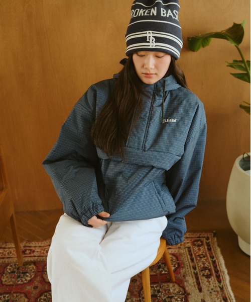 BROKEN BASE（ブロークンベース）の「パデッドナイロンテックアノラック（ナイロンジャケット・メンズ・ベージュ系/バーガンディー/ブルー系/カーキ系/ブラック系/ネイビー系・SMALL/MEDIUM/LARGE）」の20枚目の写真