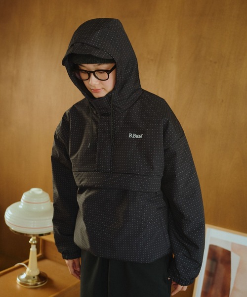 B.Base ドット柄　パデットナイロンテックアノラック パデッドナイロンテックアノラック（ナイロンジャケット）｜BROKEN