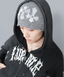 SPINNS（スピンズ）の「シングルニットビーニー/クロススタッズ/ダメージ加工/ユニセックス（ニットキャップ/ビーニー）」