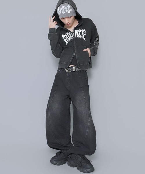 SPINNS（スピンズ）の「シングルニットビーニー/クロススタッズ/ダメージ加工/ユニセックス（ニットキャップ/ビーニー・メンズ・ホワイト/ブラック/グレー・ONESIZE）」の5枚目の写真