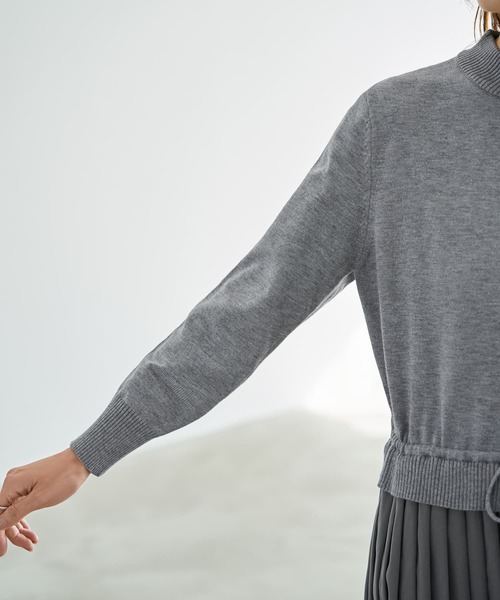 STYLE DELI（スタイルデリ）の「プリーツスカートドッキングワンピース（ワンピース・レディース・ブラック/グレー・FREE）」の10枚目の写真