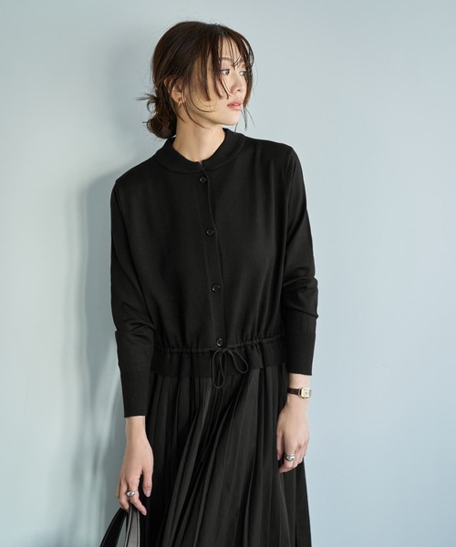 STYLE DELI（スタイルデリ）の「プリーツスカートドッキングワンピース（ワンピース・レディース・ブラック/グレー・FREE）」の15枚目の写真
